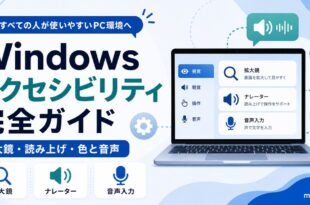 Windowsのアクセシビリティ機能で拡大鏡やナレーターや音声入力を整理した日本語アイキャッチ画像