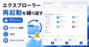 Windowsエクスプローラーが再起動を繰り返す時の確認ポイント