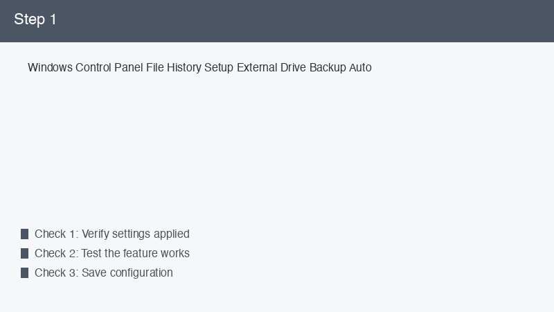 Windows Control Panel File History Setup External Drive Backup Auto