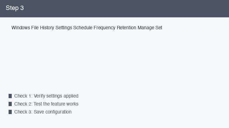 Windows File History Settings Schedule Frequency Retention Manage Set