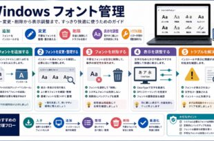 Windowsでフォントを追加、変更、削除、表示調整する流れを整理した図解