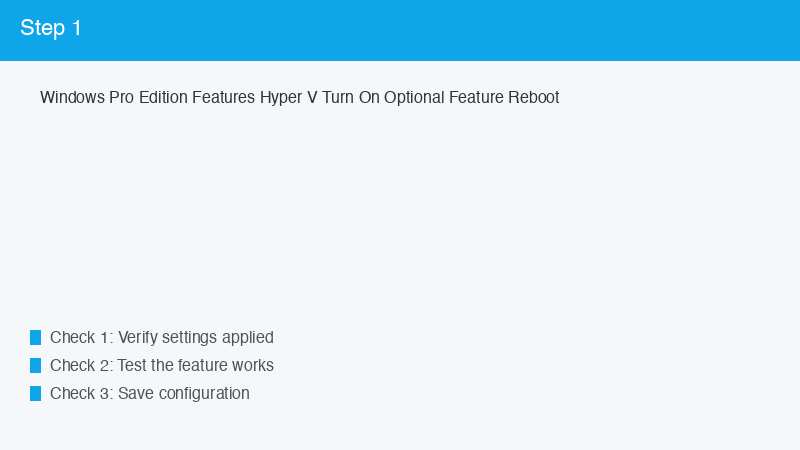 Windows Pro Edition Features Hyper V Turn On Optional Feature Reboot