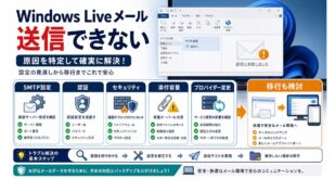 Windows Liveメールで送信できない時にSMTP、認証、セキュリティ、添付容量、移行を確認する図解