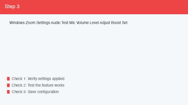 Windows Zoom Settings Audio Test Mic Volume Level Adjust Boost Set
