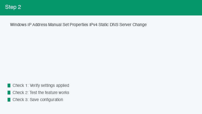 Windows IP Address Manual Set Properties IPv4 Static DNS Server Change