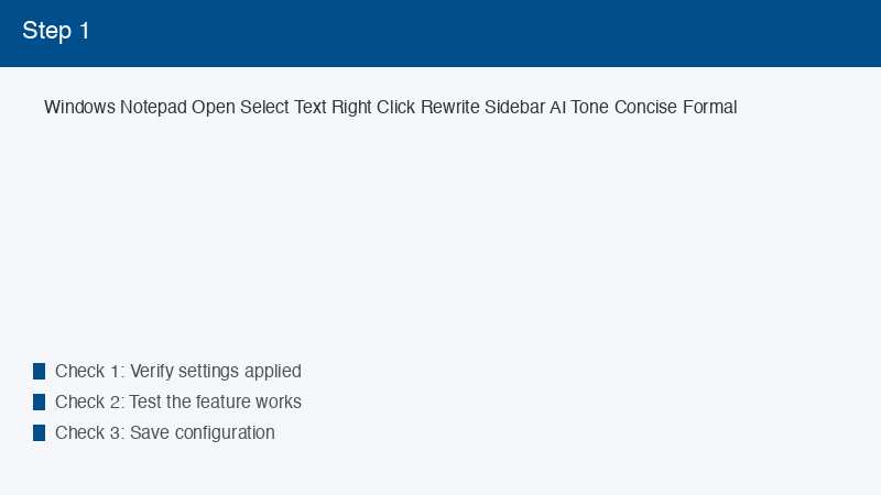 Windows Notepad Open Select Text Right Click Rewrite Sidebar AI Tone Concise For