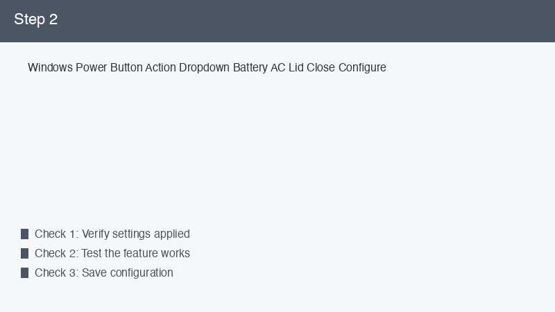 Windows Power Button Action Dropdown Battery AC Lid Close Configure