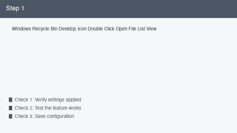 Windows Recycle Bin Desktop Icon Double Click Open File List View