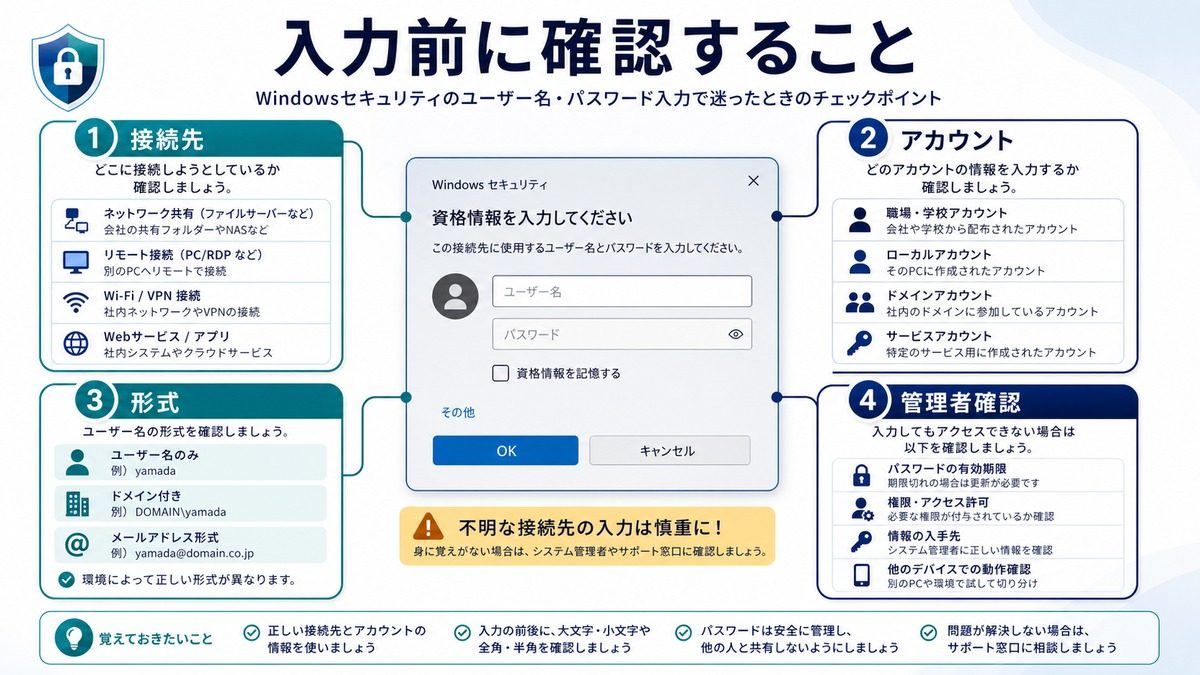 入力前に確認することの図解