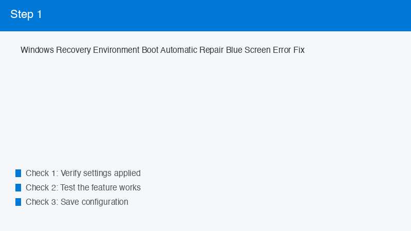 Windows Recovery Environment Boot Automatic Repair Blue Screen Error Fix