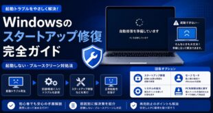 Windowsのスタートアップ修復で起動しない時やブルースクリーン時の回復オプションを確認する日本語アイキャッチ画像