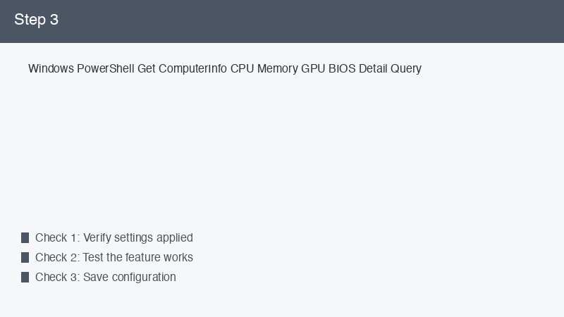 Windows PowerShell Get ComputerInfo CPU Memory GPU BIOS Detail Query