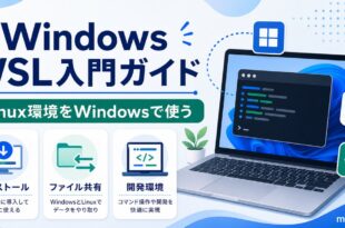 WindowsのWSL入門としてLinux環境の導入やファイル共有や開発環境を整理した日本語アイキャッチ画像