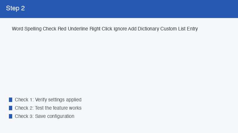 Word Spelling Check Red Underline Right Click Ignore Add Dictionary Custom List 