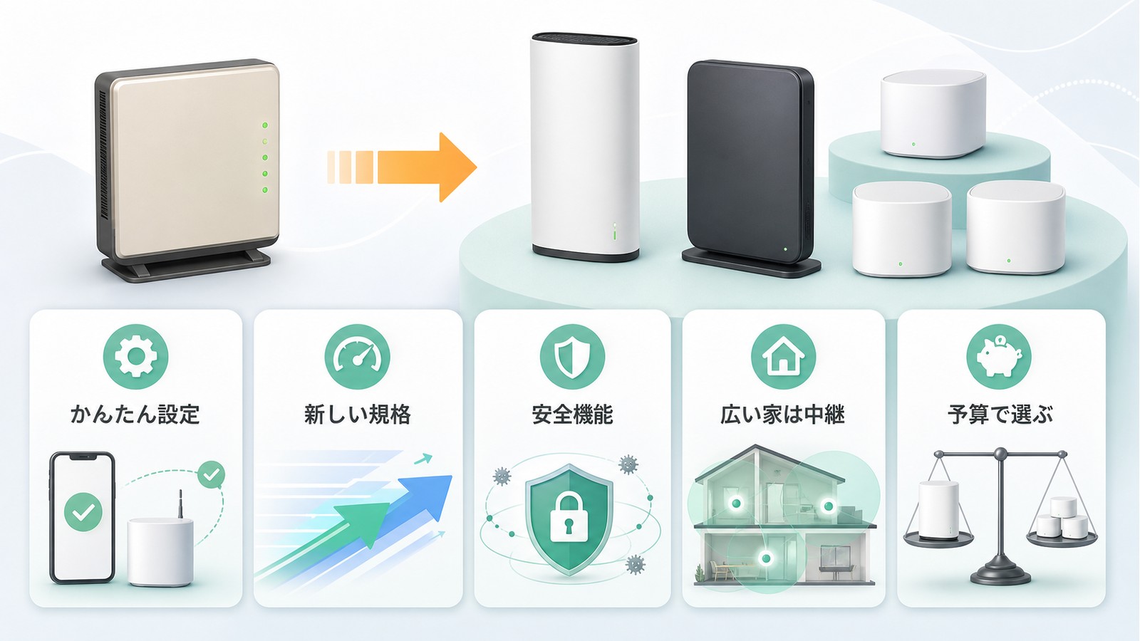 AirMac Extreme終了後の代替ルーターをかんたん設定新しい規格安全機能広い家は中継予算で選ぶ図解
