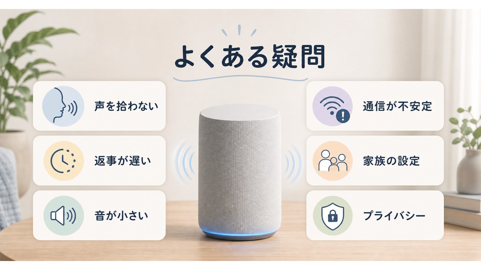 Alexaが反応しない時の疑問として声を拾わない返事が遅い音が小さい通信家族設定プライバシーを整理した図解