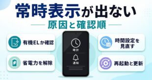 Androidの常時表示が出ない時に有機EL省電力時間設定再起動更新を確認するアイキャッチ