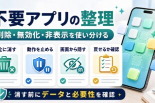 Android不要アプリの削除無効化非表示を使い分ける確認点を整理したアイキャッチ