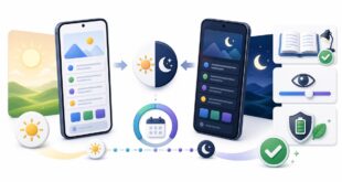 明るい表示、暗い表示、スケジュール、電池配慮を整理した日本語アイキャッチ画像