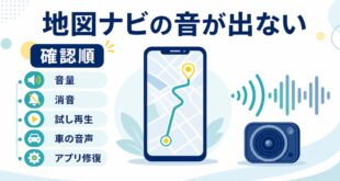 地図ナビの音が出ない時に音量消音試し再生車の音声アプリ修復を順番に確認するアイキャッチ