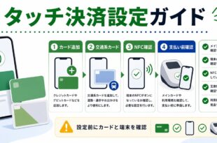 タッチ決済設定でカード追加、交通系カード、NFC確認、支払い前確認を行う流れを整理した日本語アイキャッチ画像
