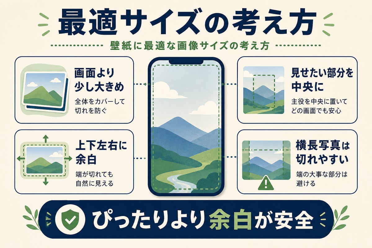 壁紙に最適な画像サイズの考え方をまとめた図解