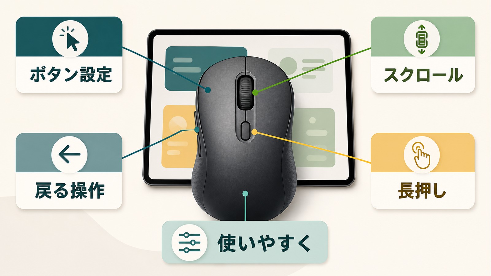 Androidに接続したマウスのボタン設定スクロール戻る操作長押しを使いやすく割り当てる図解