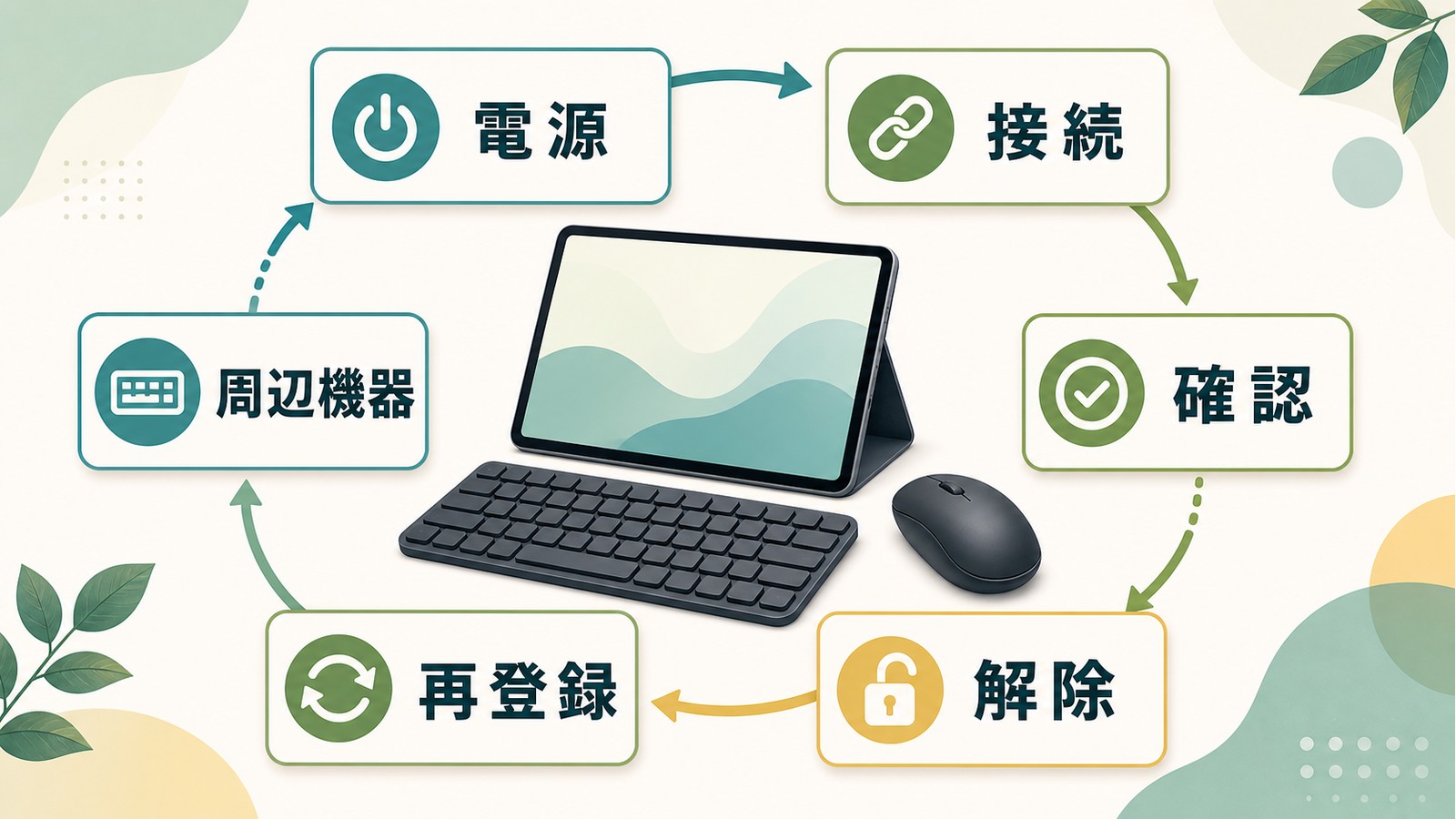 Androidで無線マウスとキーボードを使う時に電源接続確認解除再登録周辺機器を順に確認するまとめ図解