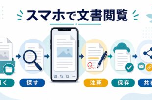 AndroidスマホでPDFファイルを開く探す注釈保存共有する流れを整理した図解アイキャッチ