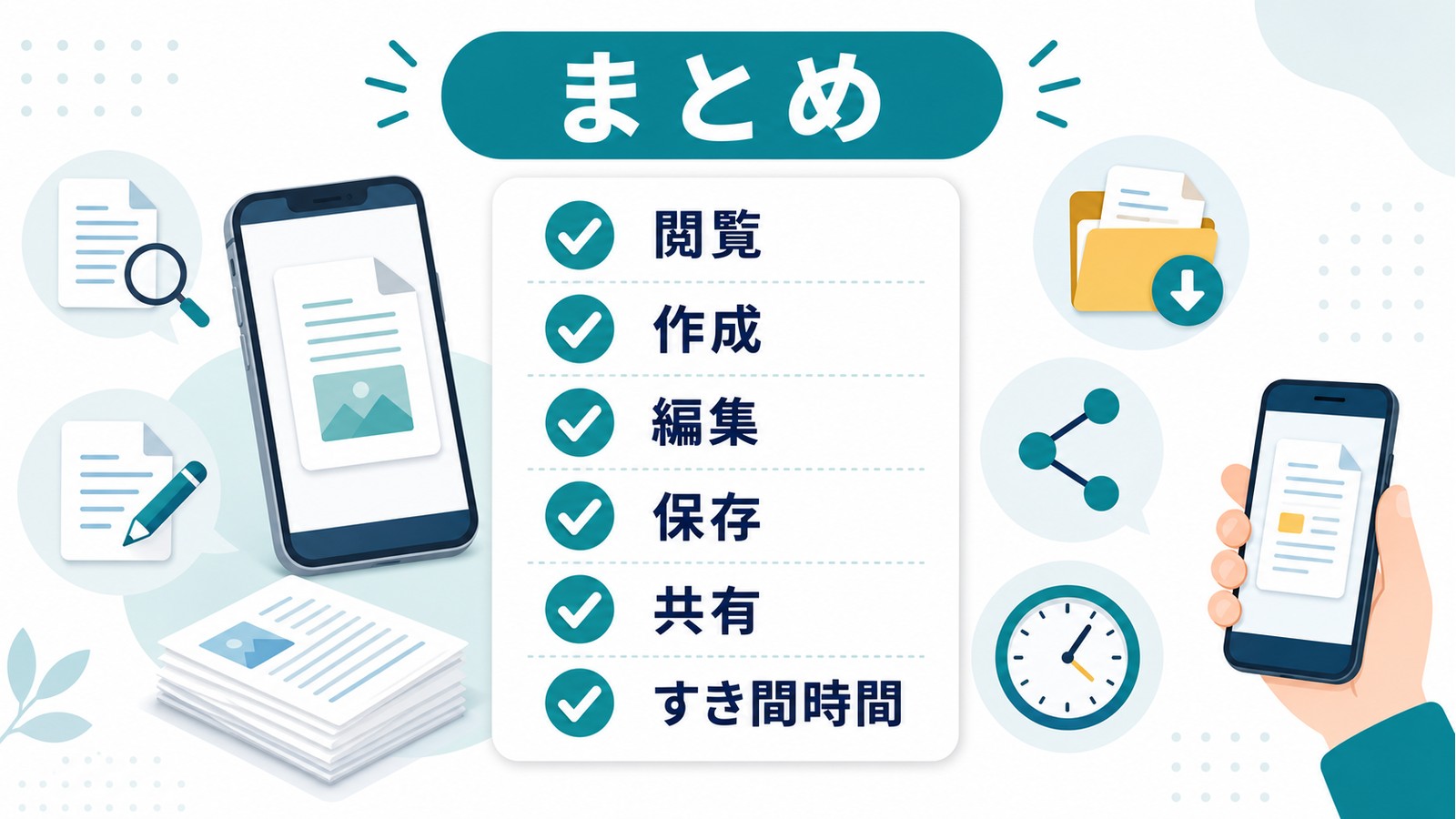 AndroidでPDFを閲覧作成編集保存共有しすき間時間に活用する流れのまとめ図解