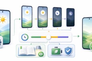 画面の明るさ、消灯までの流れ、電池保護、設定確認を整理した日本語アイキャッチ画像