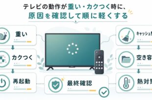 Android TVが重いカクつく時に再起動キャッシュ整理空き容量確認熱対策で順に軽くする図解
