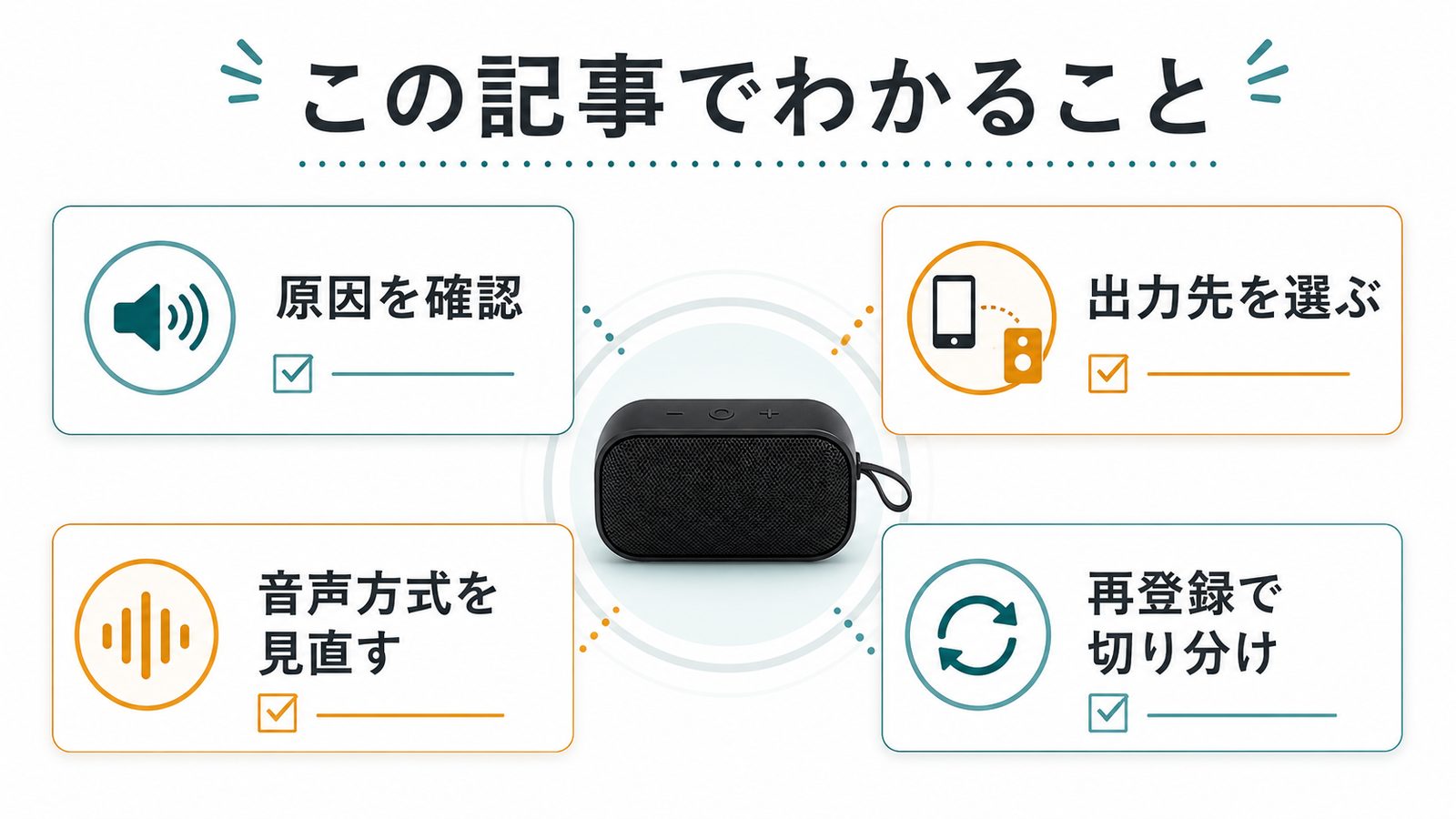 Bluetoothスピーカーの音が出ない時にこの記事で確認できること