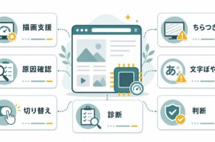 Chromeのハードウェアアクセラレーションが効かない時に原因確認切り替え診断判断を行う図解