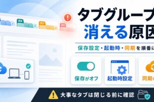 タブグループが消える原因と保存設定・起動時設定・同期確認の流れ