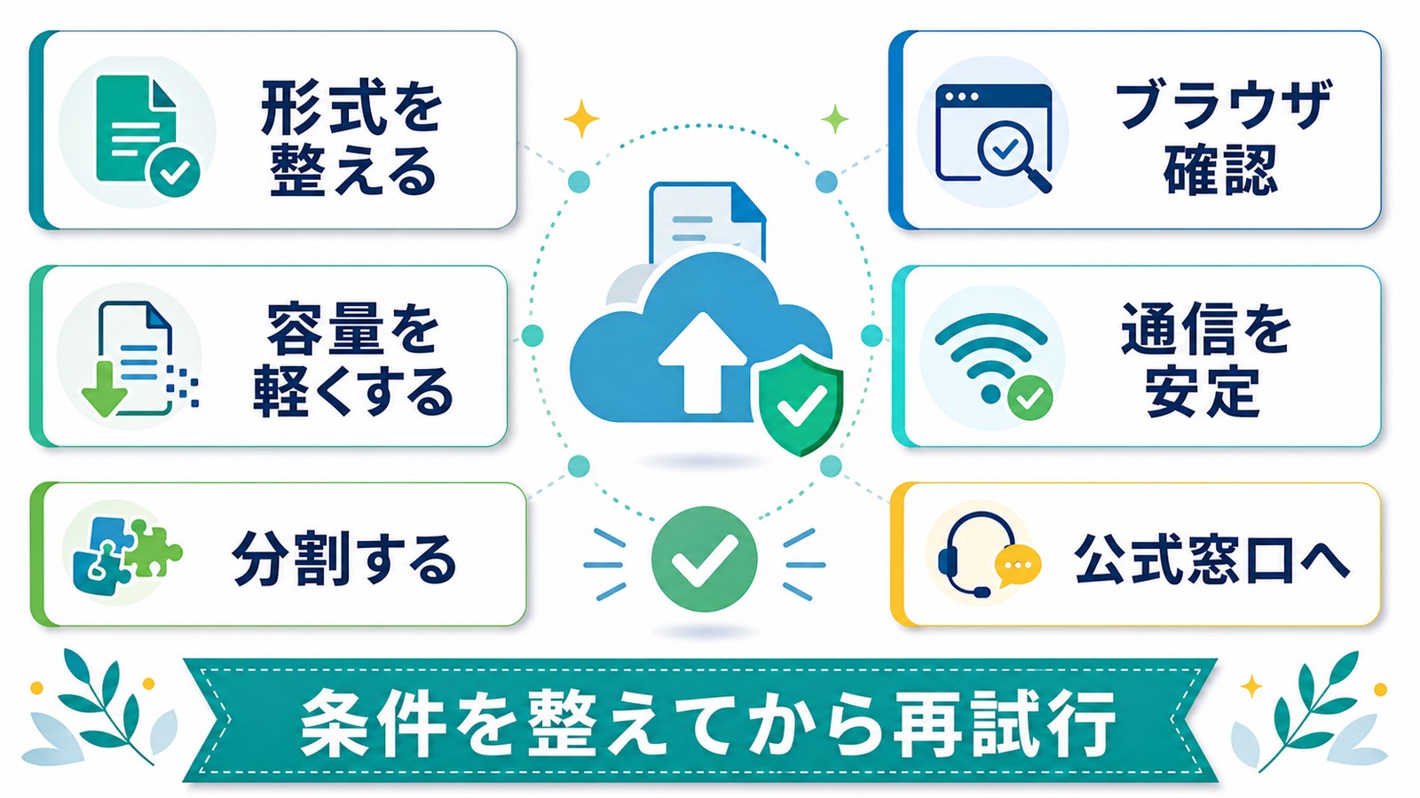 Claudeファイルアップロードで形式容量分割ブラウザ通信公式窓口を確認して再試行するまとめ図解