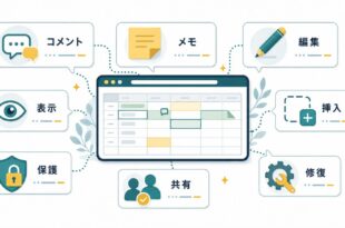 Excelのコメントとメモが編集できない表示されない挿入できない時に保護共有修復を確認する図解