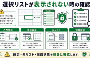 入力規則、表示設定、元リスト、保護設定を整理した日本語アイキャッチ画像