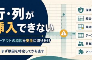 Excelで行・列が挿入できない時の原因切り分け図解