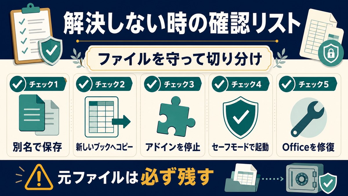 Excelの行列挿入トラブルが解決しない時の確認リスト