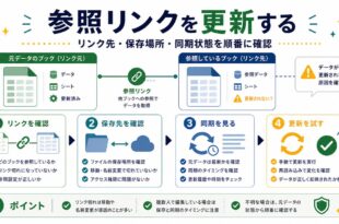 リンク確認、保存先確認、同期確認、更新確認を整理した日本語アイキャッチ画像