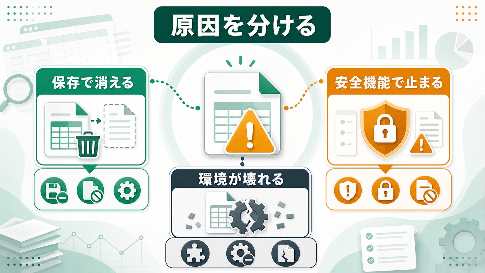 Excelマクロが保存で消える安全機能で止まる環境が壊れる原因を分けて確認する図解
