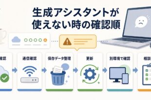 Google Geminiが使えないエラーが出る時に状態確認通信確認保存データ整理更新別環境確認を順番に確認するアイキャッチ