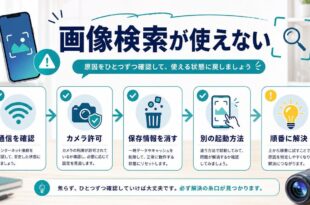画像検索が使えない時に通信カメラ許可保存情報起動方法を順番に確認するアイキャッチ