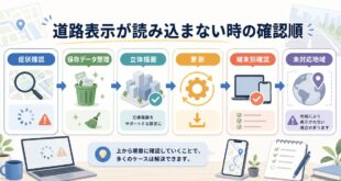 Googleストリートビューが表示されない読み込まない時に症状原因保存データ立体描画更新端末別未対応地域を確認するアイキャッチ