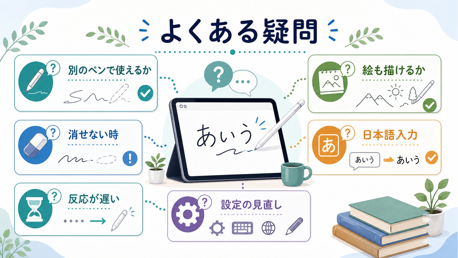 Scribbleで別のペンで使えるか絵も描けるか消せない時日本語入力反応が遅い設定見直しを整理したFAQ図解