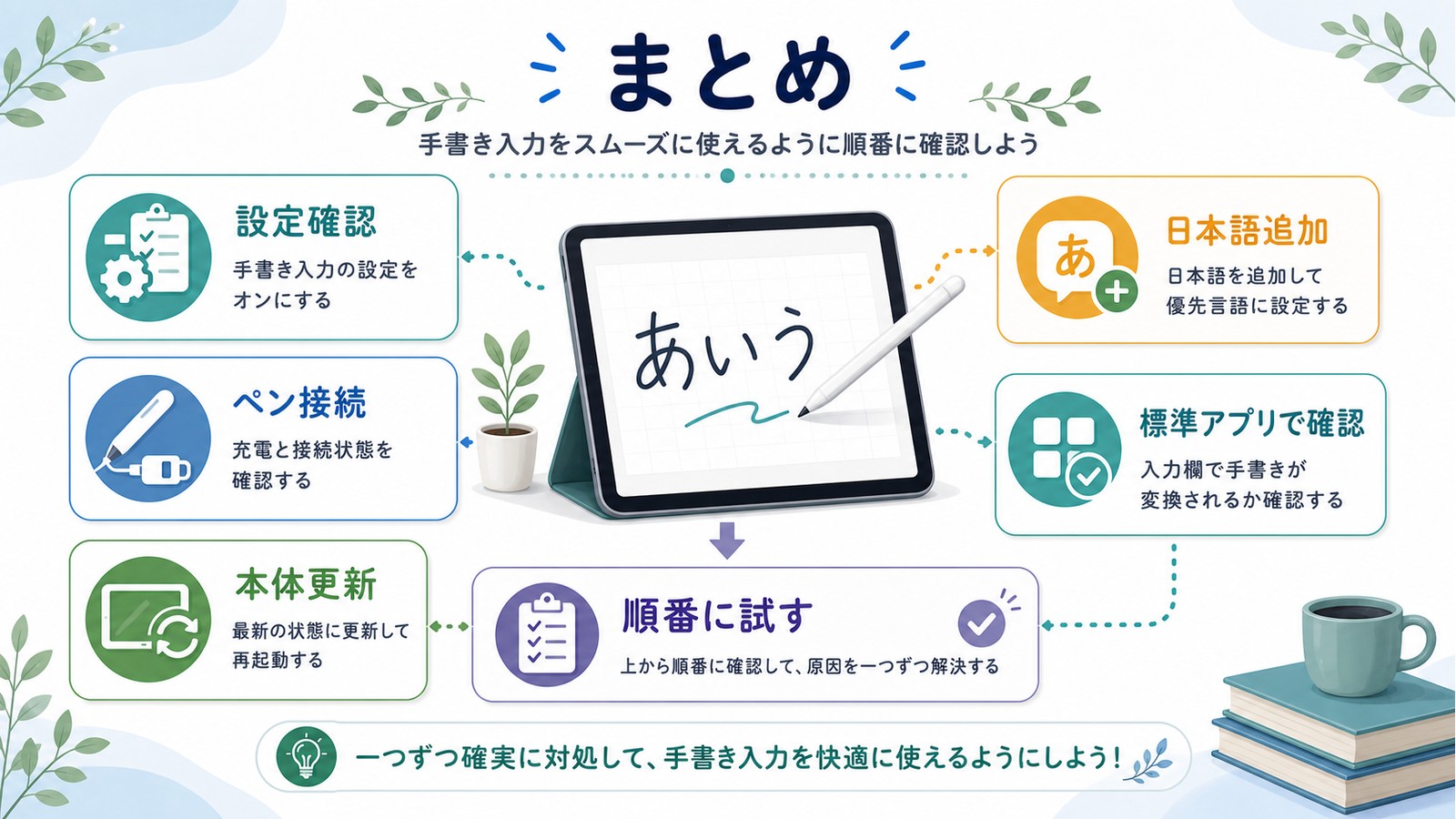 iPadのScribbleが反応しない時に設定確認ペン接続本体更新日本語追加標準アプリ確認を順番に試すまとめ図解