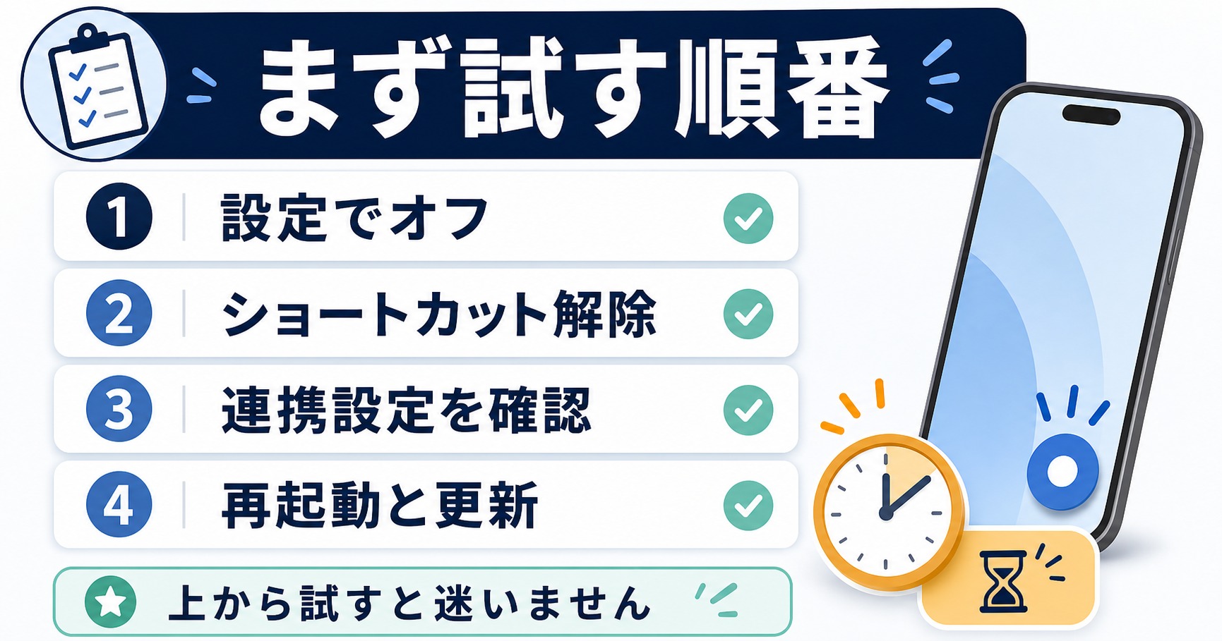 AssistiveTouch対処法を優先順でまとめた図解