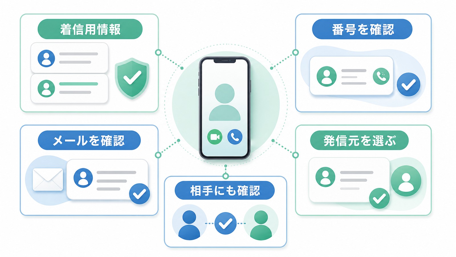 FaceTimeの着信用情報番号メール発信元相手側確認を個人情報なしで整理した図解