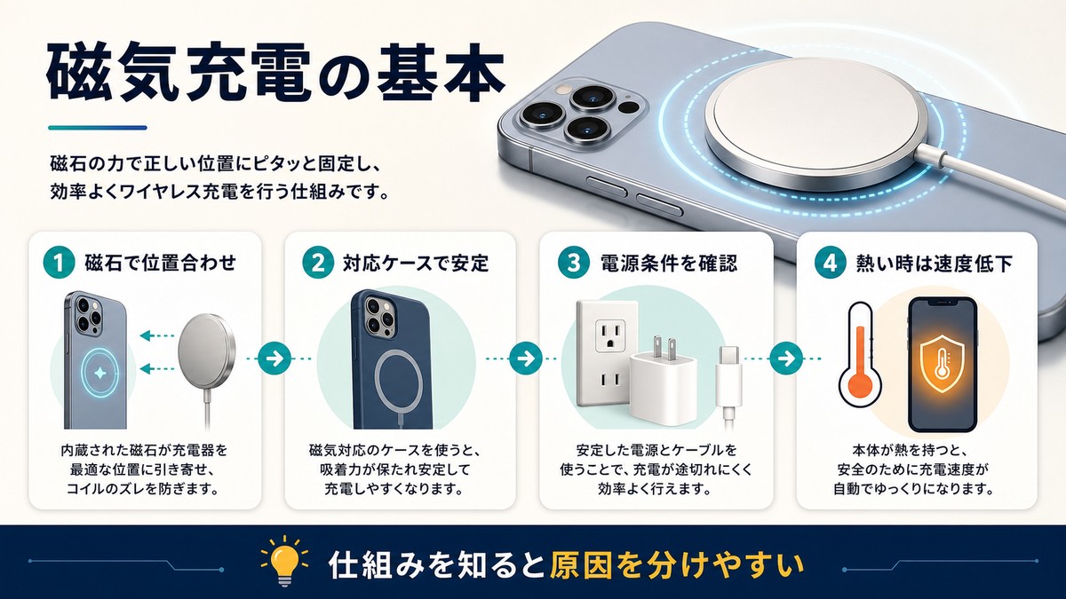 MagSafeの仕組みと充電条件を整理した図解